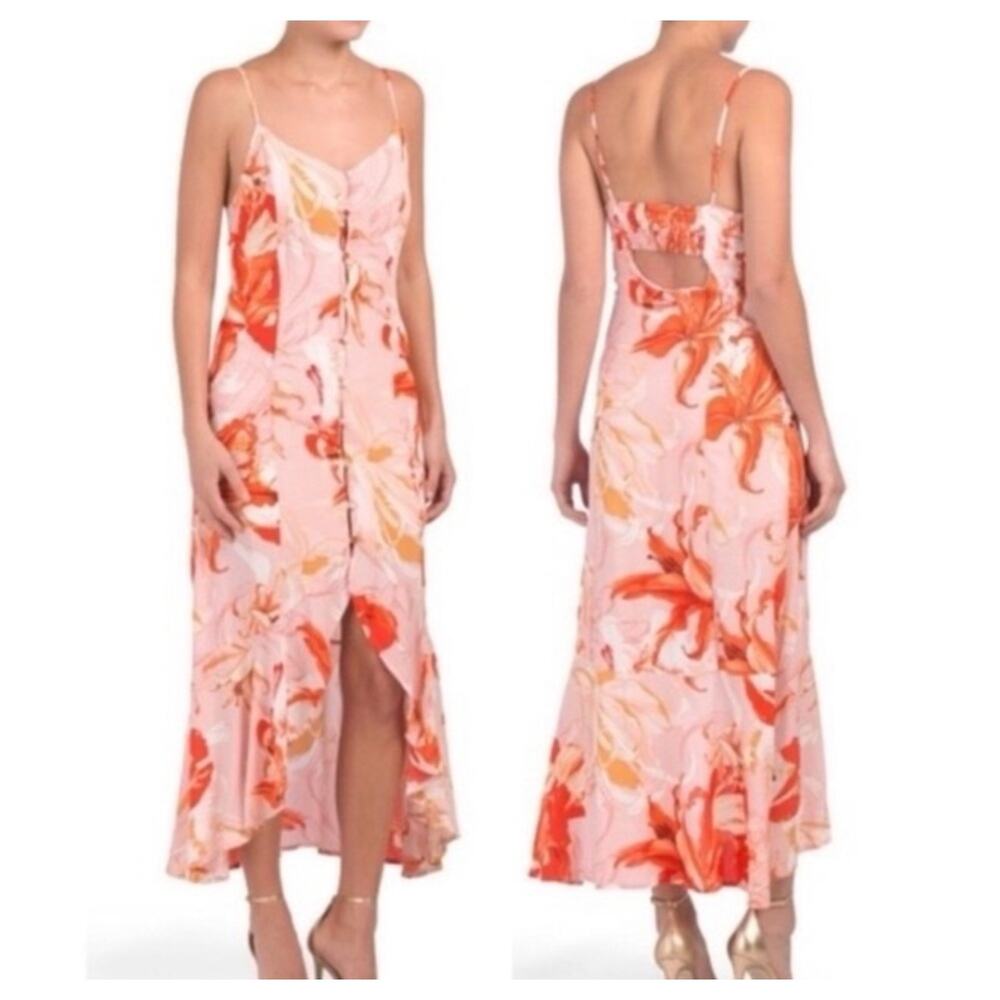 Anthropologie Abel the Label Lola High-Low Floral Button-Down Dress-Size M